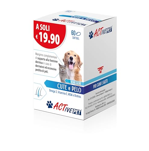 linea act ACTIVE PET CUTE E PELO - CANI E GATTI INTEGRATORE ALIMENTARE 60 PERLE DERMATOSI E PERDITA DI PELI