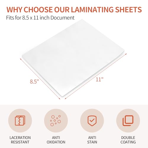 Image of Lamtetur 5Mil 100P Anti-Static Thermal Laminating Pouch 9x11.5 Letter Size