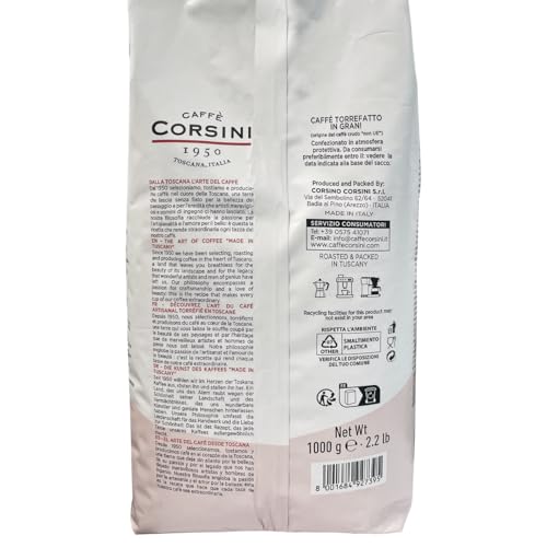 Caffè Corsini - Zestaw Kawy Ziarnistej Casa Dolce Casa, Espresso, Palona, 2x1 kg, Łącznie Zestaw 2 kg
