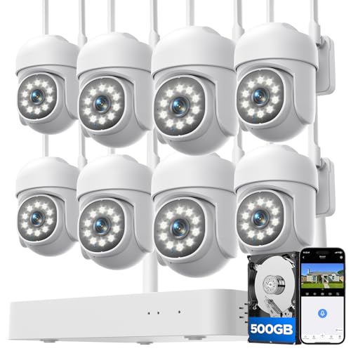 5MP-Wireless-Security-Camera-System8pcs-Security-Cameras-Outdoor-with-360Auto-TrackingSpotlight-Color-Night-Vision2-Way-Audio245GHz-WiFiUp-to-12CHfor-Home-Business-Surveillance-Kits