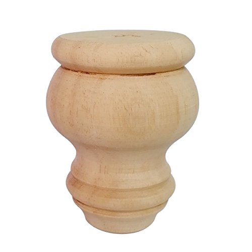 Btibpse 3" Tall Solid Wood Furniture Legs Unfinished Bun Feet For Cabinet Sofa Ottoman Tv Stand Loveseat Dresser Set Of 4 #TOP3