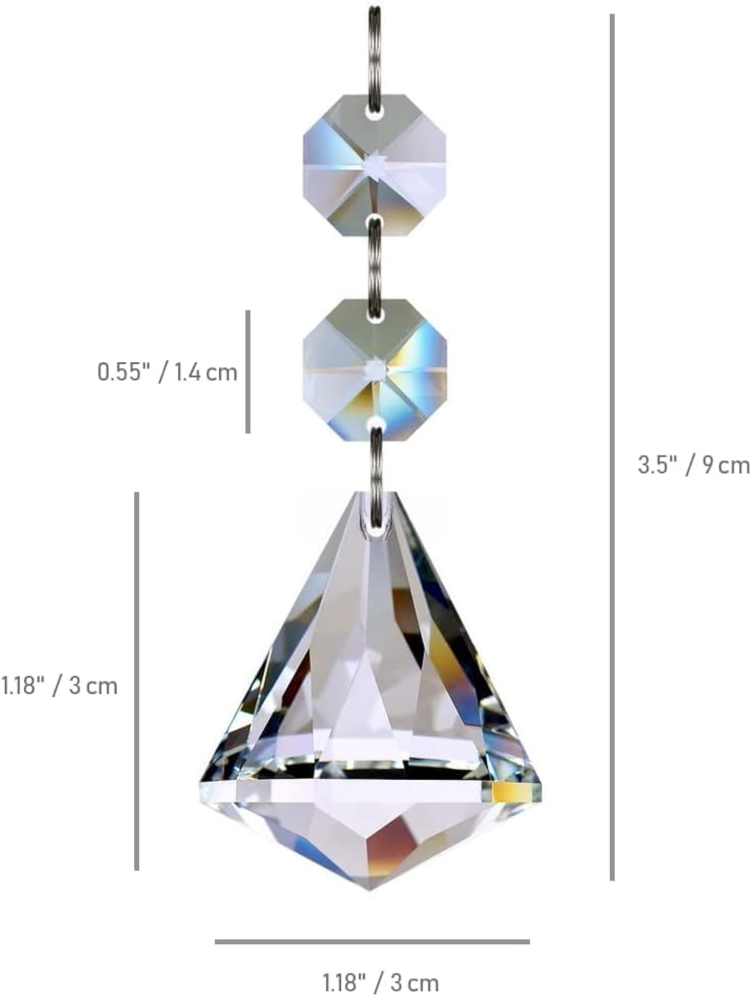 Crystal Prism Suncatcher Ornaments, Diamond Shape, 20-Pack