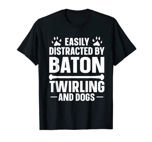 Baton Twirling Amante del Perro Twirler Camiseta