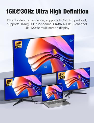 Image of Thunderbolt 5 Cable - 80Gbps, 16K@30Hz, Dual 8K@60Hz. 4K@120Hz, 240W PD Fast Charging (48V /5A), Intel Certified E-Marker, Compatible with MacBook, Windows, & Thunderbolt Devices | 1 Meter