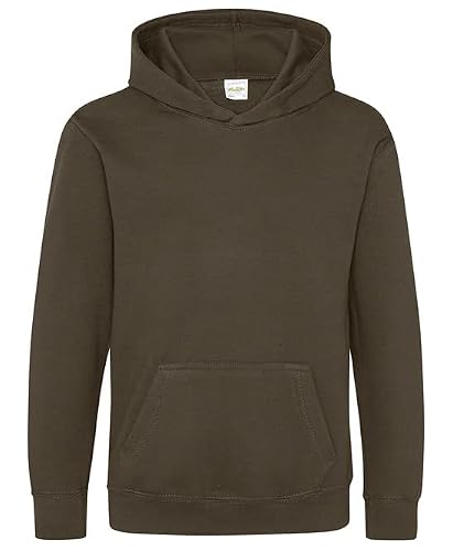 Image of AWDis Just Hoods JH01J Kids Hoodie - Olive Green - 12-13 Years