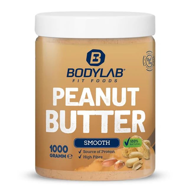 Bodylab24 100% Peanut Butter 1000g, Erdnussbutter ohne Zusatzstoffe, Smooth