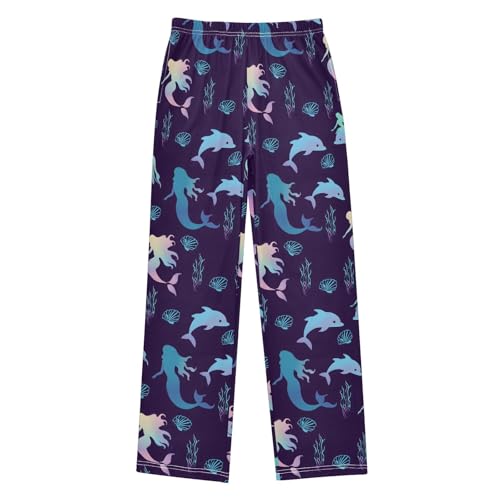 ALAZA Gradient Mermaid Sesshell Pajama Lounge Pants Long Sleep Pajama Bottoms with Pockets