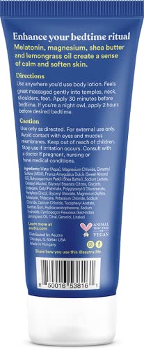 Asutra Melatonin Lotion W/Magnesium, 100 Ml | Aromatherapy Of Natural Sweet Almond & Lemongrass Oil, Shea Butter #TOP1