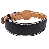POWER GUIDANCE Weight Lifting Belt, Double Stitched & 100% First layer cowhide, 4inch Wide and 10...
