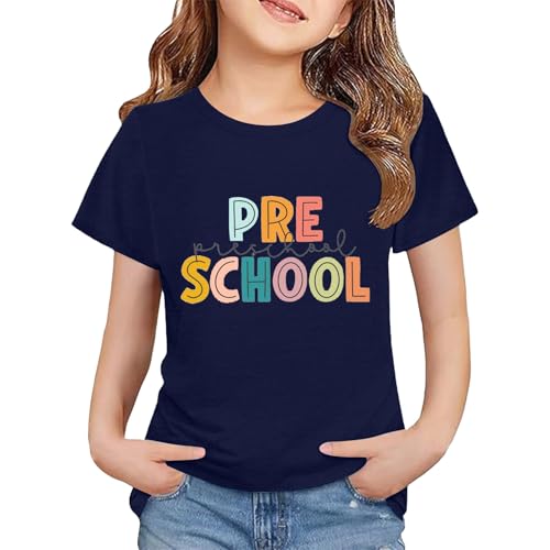 Teen Girls Boys First Day of Kindergarten Shirt Kids Cute Graphic Back to School Clothes 2025 Toddler Pre-K Graduation Outfit
