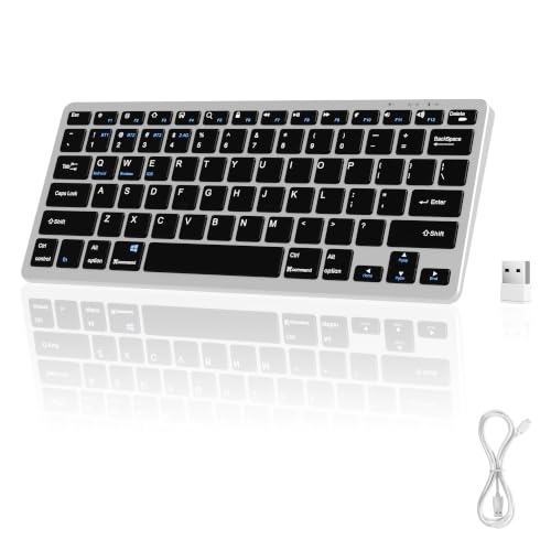 Image of ZOPSGYU Ultra-Slim Bluetooth Keyboard for iOS Android Windows, (Black)