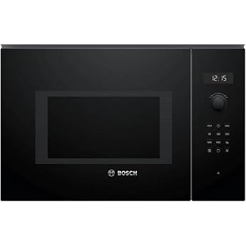Bosch BEL554MB0 Series 6 Built-In Microwave / 900 W / 25 L / Turntable 31.5 cm / Left Door Hinge / Black / AutoPilot 8 / Grill Function [Energy Class E]