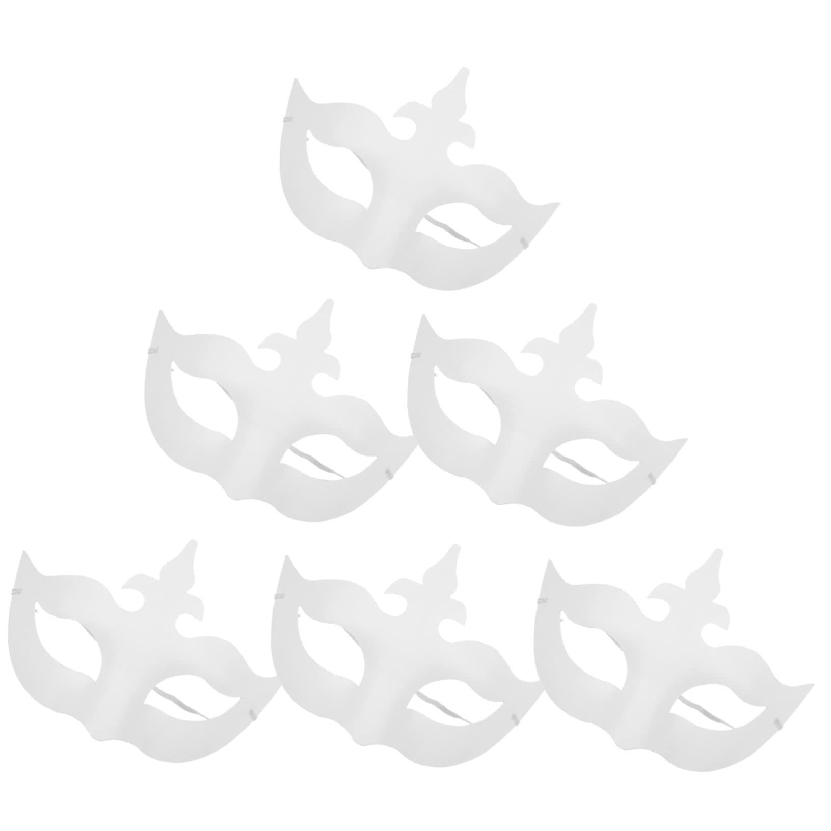 Totority 6pcs Diy Face Makeup Props Plain White Masquerade Masks for Carnival Party