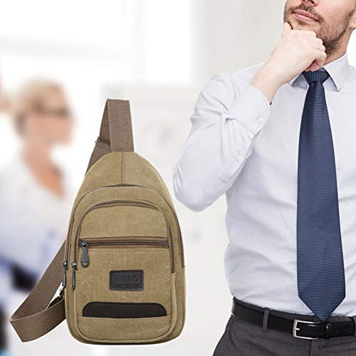 Mochila masculina transversal de lona, bolsa tiracolo, com bolsos de zíper, antifurto, grande capaci