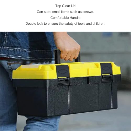 Caixa de Ferramentas de Chave Portátil, Alça Confortável, Tampa Transparente Superior Em ABS de Dupl