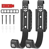 KEMIMOTO Jagd-Werkzeughalter Rack Wandhalterung, horizontale Metall-Aufbewahrungshaken mit weicher Polsterung für Bogensport-Aufhänger, Sportausrüstung, Angelruten - Jagd-Zubehör, Schwarz