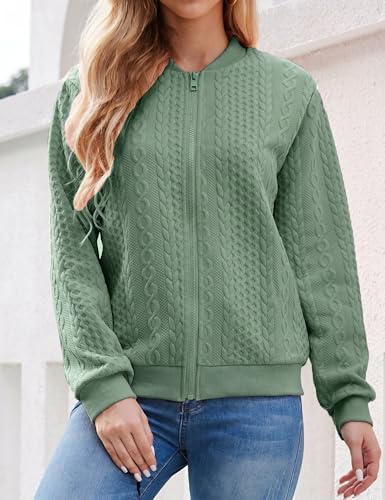 Image of Larmliss Women's Zip Up Cardigan Sweater Hoodies Long Sleeve Jacket Crewneck Casual Outerwear Spring Fall Trendy Coat Outfits