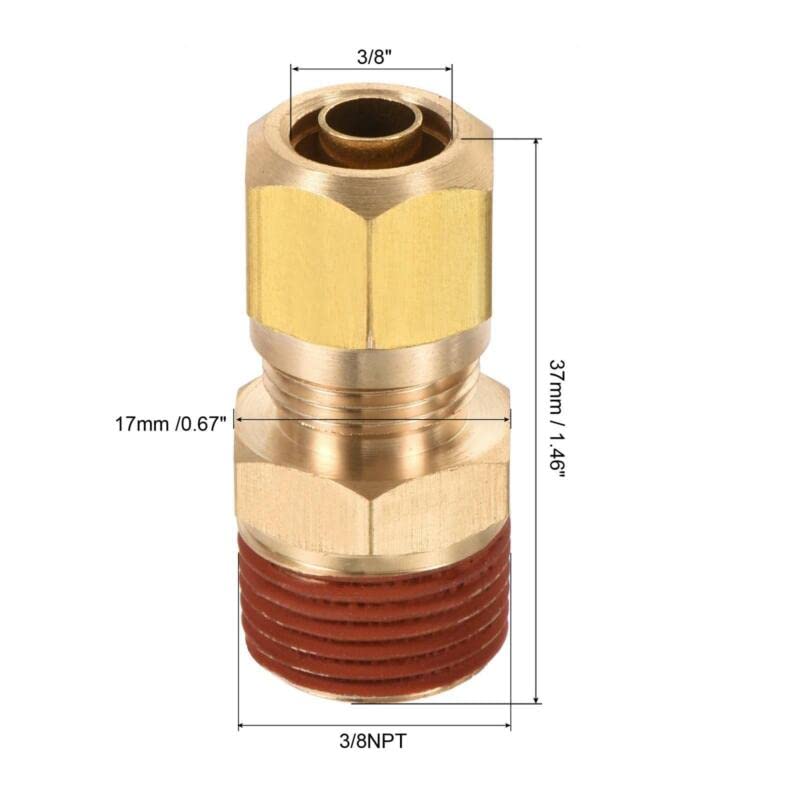 Tool parts Brass Compression Tube Fitting 3/8NPT x 3/8