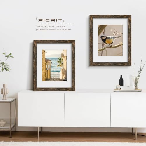 Image of Picrit 16x20 Rustic Brown Picture Frame, Poster Frame for Wall, 3 Pack