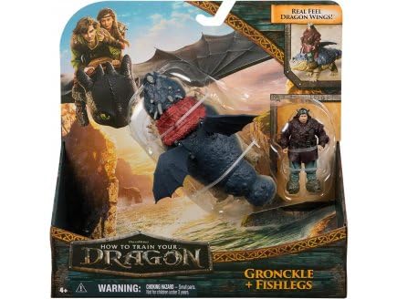 Coffret pour Dragons Gronk avec Battement des Ailes + dresseur varek - Viking - Set Figurine et Une Carte - Personnage