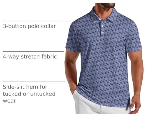 COOFANDY Mens Golf Polo Shirt
