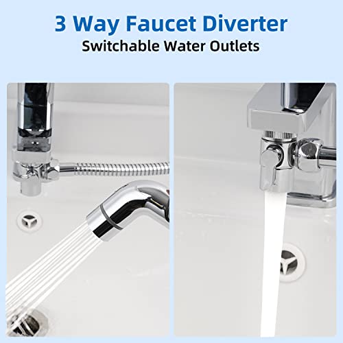 Sink Faucet Hose Sprayer Attachment, Handheld Bidet Sprayer For Toilet, Dual Function Bathroom Shower Hand Held, Cloth Diaper Sprayer With 8 Adapters For Feminine Hygiene,Toilet Cleaning #TOP1