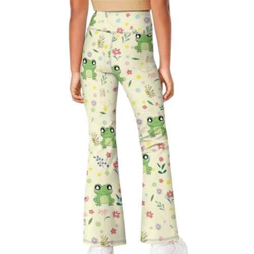 Image of Girls Flare Leggings 5-14T Cute Bell Bottoms for Girl Yoga Pants for Gym