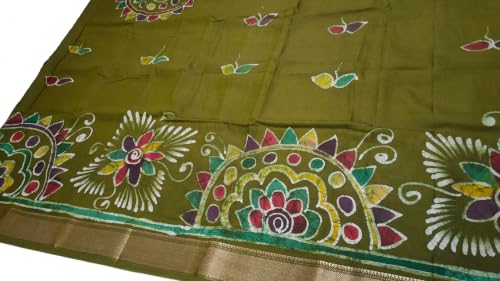 Drapify green maheshwari silk saree – image 7