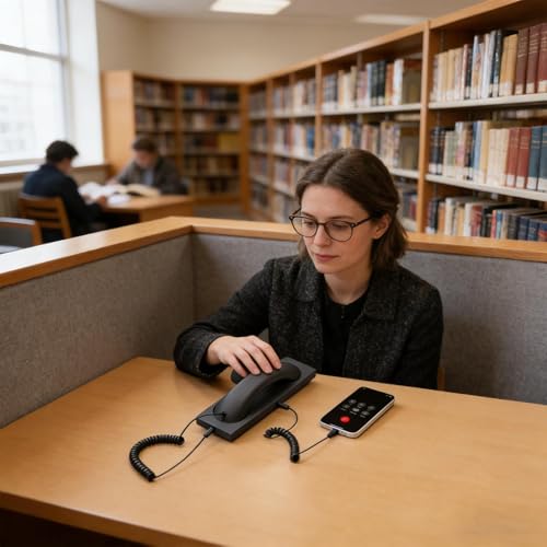Auriculares de teléfono retro para teletrabajo y llamadas de negocios desde el escritorio 4