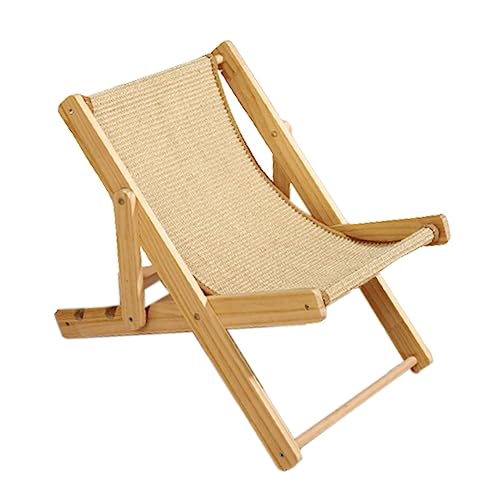 MagiDeal Katzenbett Hängematte Katzenstuhl Balkon, Cat Lounge Chair, Katzen-Hochbett Haustierbett Outdoor Katzenliege Verstellbar, Haustierbett für Kleine Hunde Katze Kaninchen, Beigefarbenes Sisal