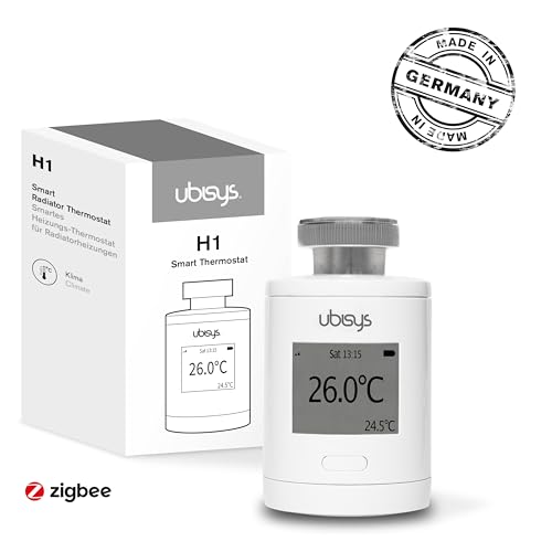 ubisys Zigbee Heizkörper-Thermostat H1: Smarte Funk-Heizungssteuerung zum Nachrüsten für eine Temperaturregelung per App – für mehr Komfort und Kosteneinsparung. Einfache Do-it-Yourself Installation.