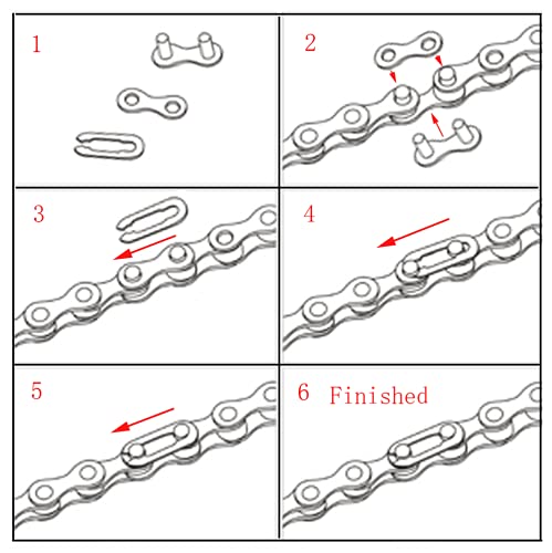 Hyamass 4 Pairs Bicycle Missing Link Single/1 Speed Chain Reusable Steel Bike Chain Link（Silver） #TOP4