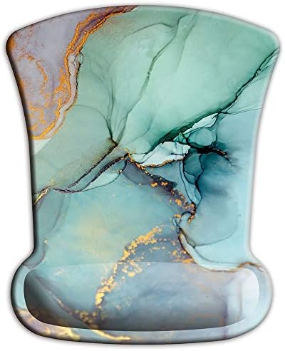 ITNRSIIET Mouse Pad, Ergonomic Mouse Pad with Memory Foam Wrist Rest Support, Gaming Mouse Pad with Lycra Cloth, Non-Slip PU Base for Computer Laptop Home Office Travel, Modern Marbling