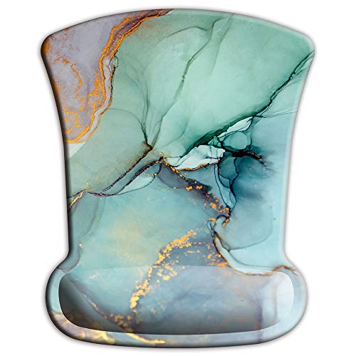 Itnrsiiet Mouse Pad, Ergonomic Mouse Pad With Memory Foam Wrist Rest Support, Gaming Mouse Pad With Lycra Cloth, Non-Slip Pu Base For Computer Laptop Home Office Travel, Modern Marbling #TOP27