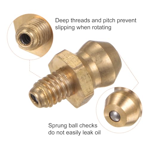 Image of HARFINGTON 15pcs Brass Straight Grease Fitting M4x0.7mm Metric Thread Hydraulic Grease Nipple Accessories for Car