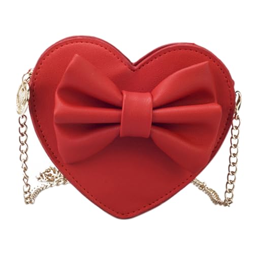 Imagen de SHOWERORO Bolso Bandolera Corazón con Lazo Rojo Bolsa Cruzada Sencilla y Elegante para Mujer Bolso de Hombro de Moda Versátil para Uso Diario