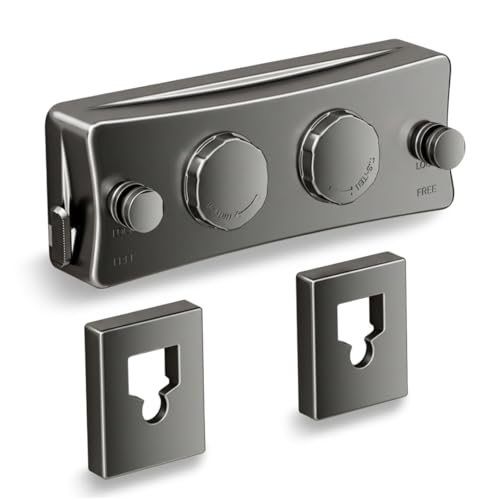 Corde à linge rétractable double en acier 304 robuste pour intérieur gris - 2