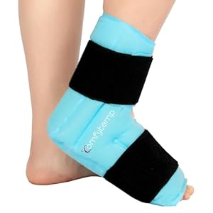 Comfytemp Grande Bolsa de Hielo para Tobillo y Pie para Alivio del Dolor, Terapia de Frío y Calor para Fascitis Plantar, Esguince de Tobillo, Hinchazón, Tendinitis de Aquiles, 1 Unidad