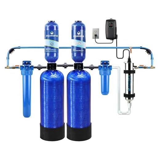 Aquasana Whole House Well Water Filter System - Softener Alternative w/ UV Purifier, Salt-Free Descaler, Carbon & KDF Media Filters Sediment 97% Of Chlorine 500,000 Gl- EQ-WELL-UV-PRO-AST