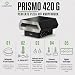 Outdoorchef PRISMO 420 G Gas-Pizzaofen 17″ – bis 450 °C, automatisch rotierender Pizzastein Ø 42 cm, Booster-Brenner unter dem Stein, 2 getrennte Temperaturregler, digitales Touch-Display