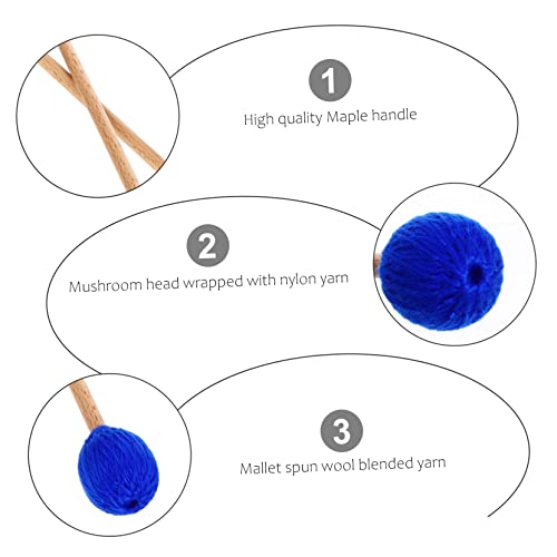 SUPVOX 1 De Fios Maço Tímpanos Malho Instrumento Ferramenta Marimba Madeira Maple Poste Azul