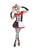 Female Jester Costume Set - Halloween Womens Carnival Harlequin Dress, Medium