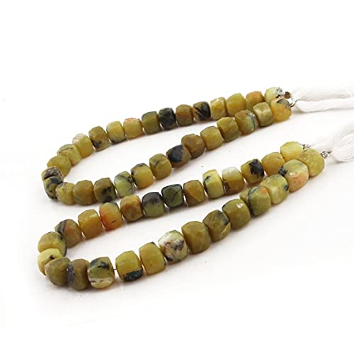 Perles briolettes de prestige en Green Opal cube pour bijoux haut de gamme