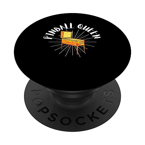 Pinball Machine And Arcade Game Machine - Flipper Queen PopSockets Swappable PopGrip, Black