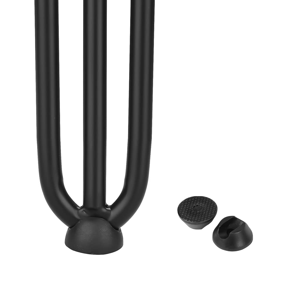 Haarnadel Tischbeine 4er Set, Metall Schwarz mit 3-Stange Bein, Hairpin Leg für Schreibtisch, Kaffeetisch, mit Bodenschoner und Schrauben（72cm）