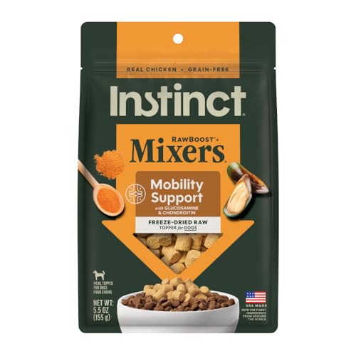 Instinct RawBoost Functional Mixers Freeze Dried Dog Food Topper Grain-Free Real Chicken - Mobility Support 5.5 oz. Bag