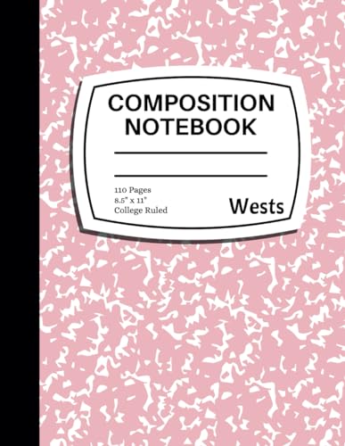 Composition Notebook College Ruled: Pastel Pink Marble Composition Book - Pink Notebook Journal for School, College, University, Work, Office Supplies - 8.5