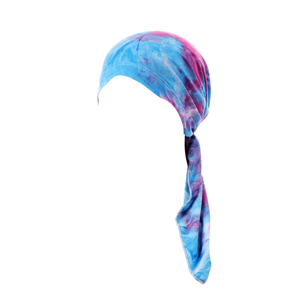 Fxhixiy Women's Blue Red Pre-Tied Bandana Turban Hat Chemo Cancer Headscarf Headwraps Headwear For Hair Cover Hat, One Size