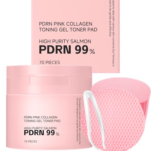 Tampons tonifiants au collagène PDRN 99% Essence, gel rose pour raffermir et illuminer, tampons exfoliants et hydratants pour une peau lisse et éclatante, soin quotidien hydratant (1box)