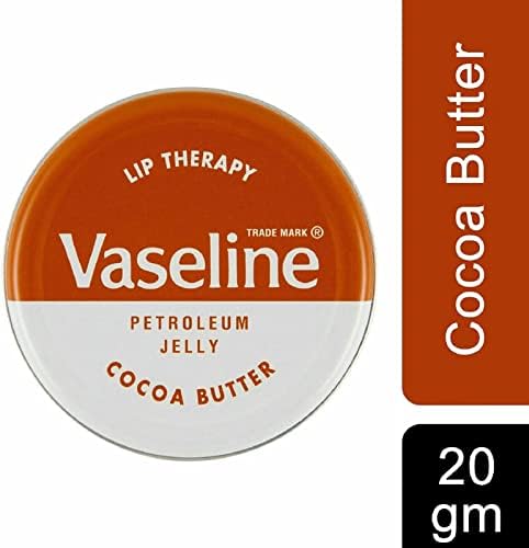 Vaseline Lip Balm Petroleum Jelly 20g Lip Therapy. Cocoa Butter, Aloe, Rosy Lips and Original Flavour. Soothes Dry Lips (Pack of 4)